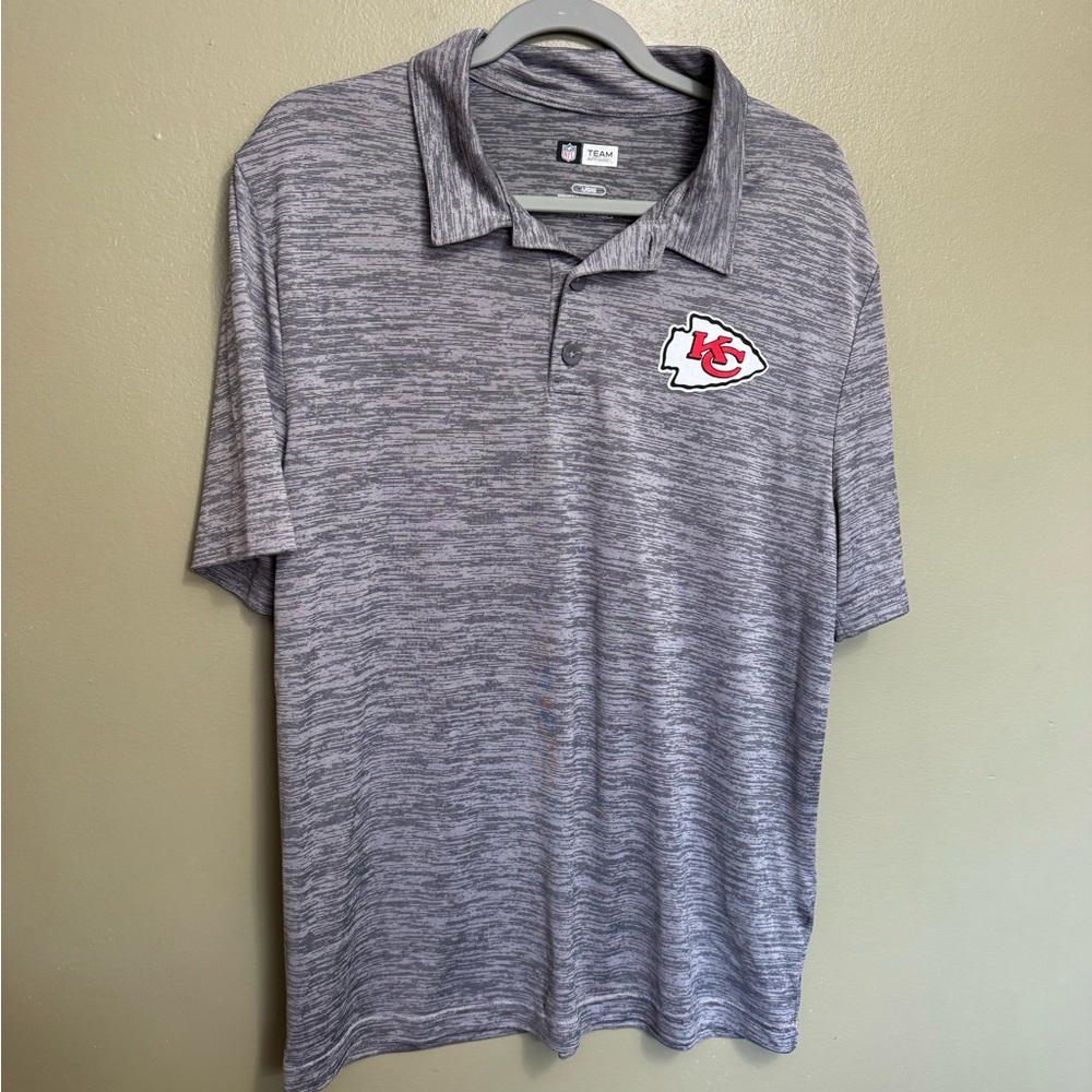 Kansas City Chiefs NFL Apparel gray polo shirt,‎ Size L